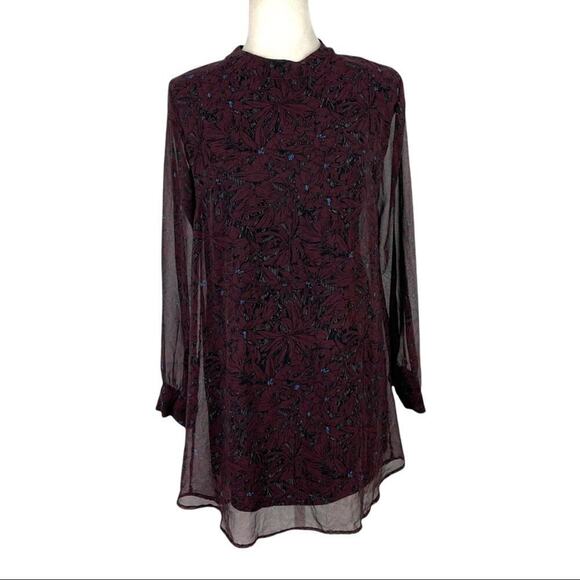 Astr Dresses & Skirts - ASTR the Label Women's Long Sleeve Floral Chiffon Backless Dress Chiffon  Small